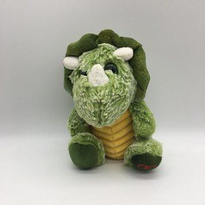 Kellytoy Triceratops Dinosaur Plush Green Heart Ribbed Chest 7" Stuffed 2016
